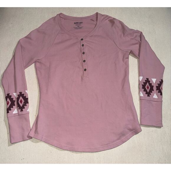 Ariat real women’s long sleeve Henley shirt - Picture 12 of 14